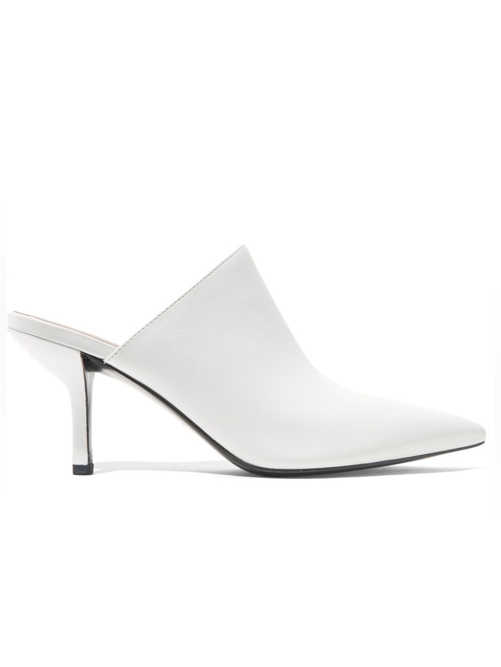 DIANE VON FURSTENBERG Mikaila White Leather Mules Size 8.5 NWT
